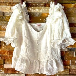 White chiffon blouse size Medium